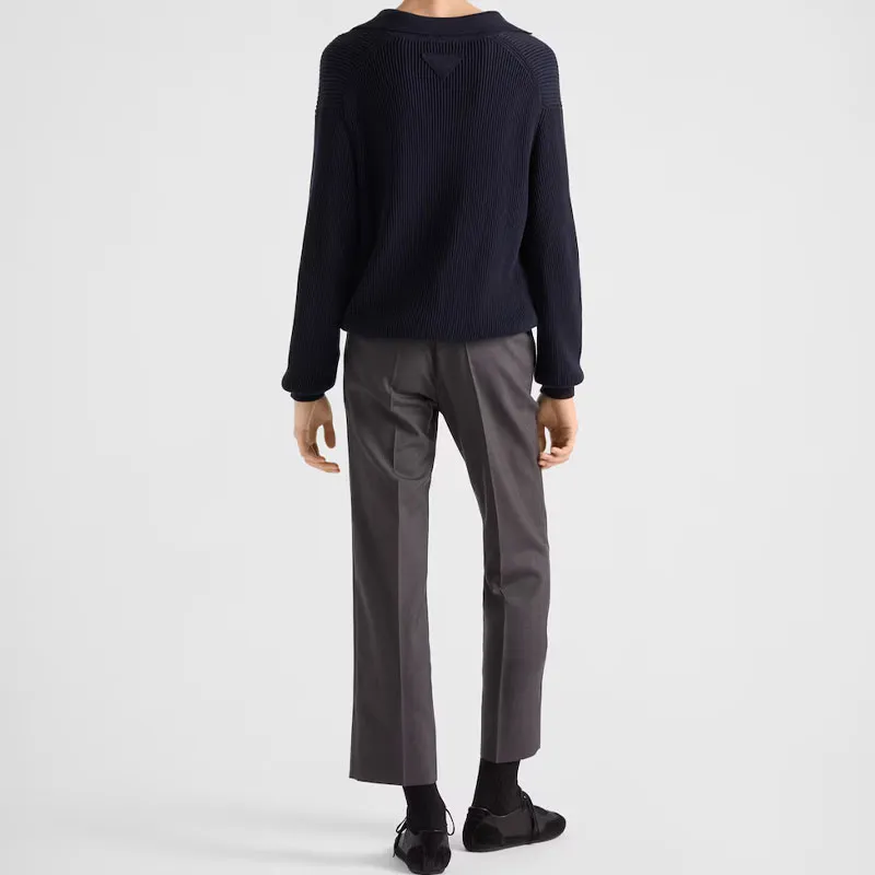 PRADA Ribbed knit Polo Sweater-2
