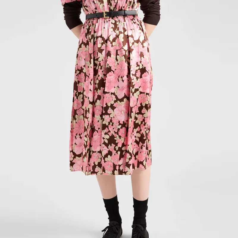PRADA Embroidered Satin Dress-2