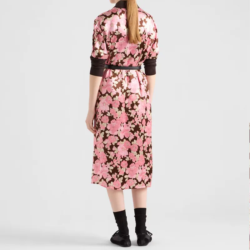 PRADA Embroidered Satin Dress-1