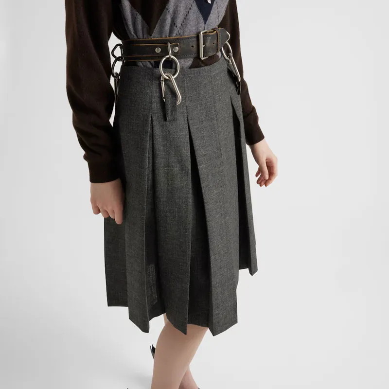 PRADA SS25 Spring Summer Women's Apparel Collection Casual Short Skirts Women's Gray-3