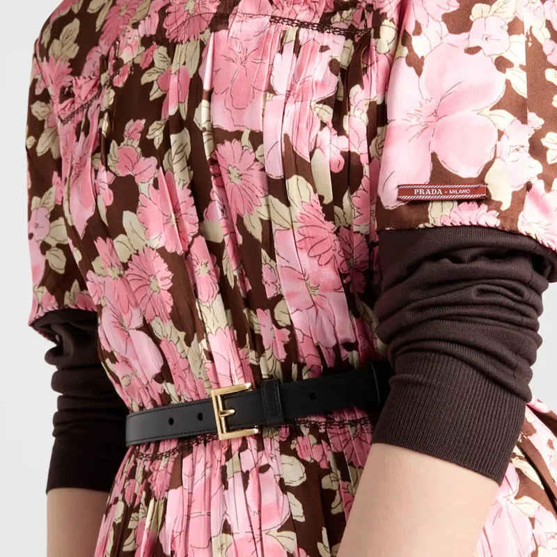 PRADA Embroidered Satin Dress-4