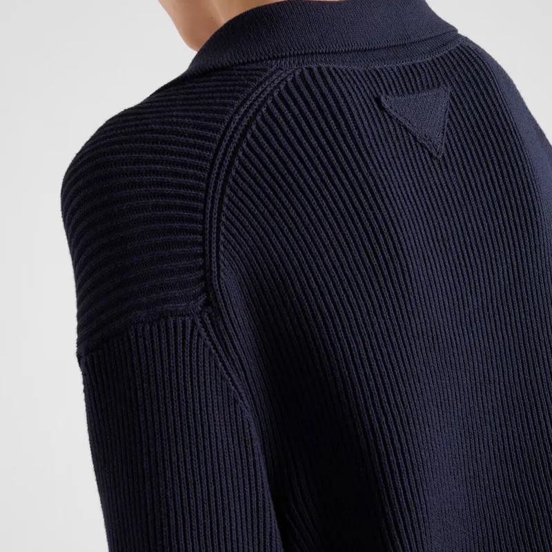 PRADA Ribbed knit Polo Sweater-3