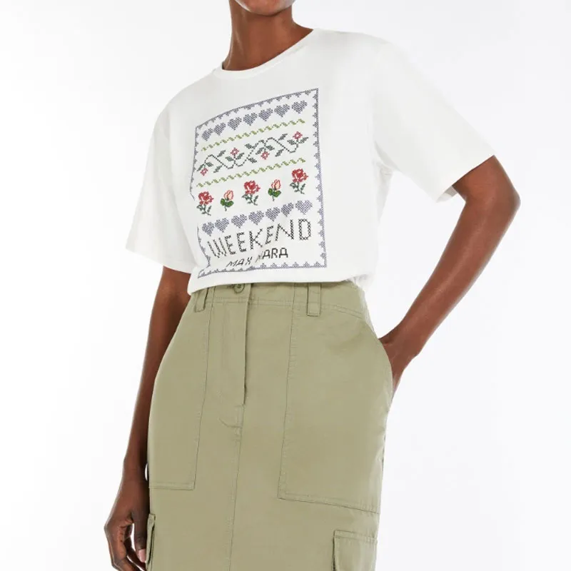 WEEKEND MaxMara Floral Patterned Crewneck T-Shirt-4