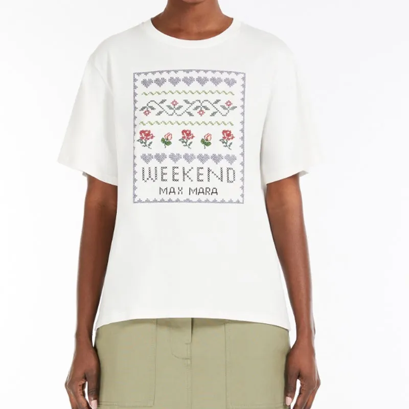WEEKEND MaxMara Floral Patterned Crewneck T-Shirt-2