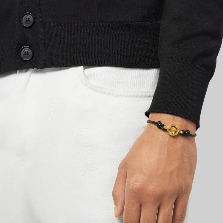VERSACE Medusa '95 Leather Bracelet-1