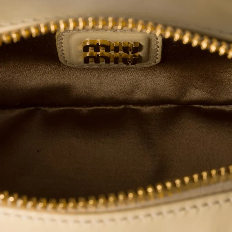 MIU MIU Arcadie Series Sheepskin One Shoulder Handbag Women's Yellow-3