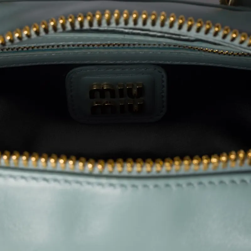 MIU MIU Arcadie Series Sheepskin Shoulder Bag, Handbag Women's Light Blue-4