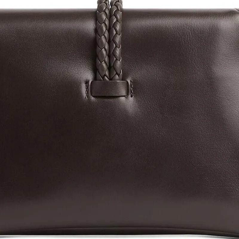 Bottega Veneta Cow Leather Shoulder Bag, Crossbody Bag Mini Unisex Brown-4