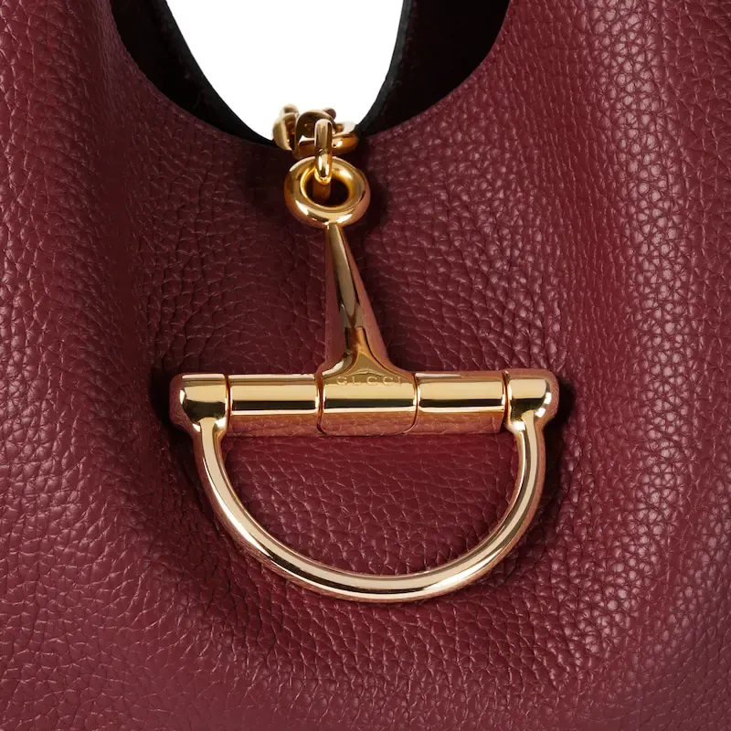 GUCCI Grained Leather Shoulder Backpack Handbag Large Size Women's Ancora Red-7