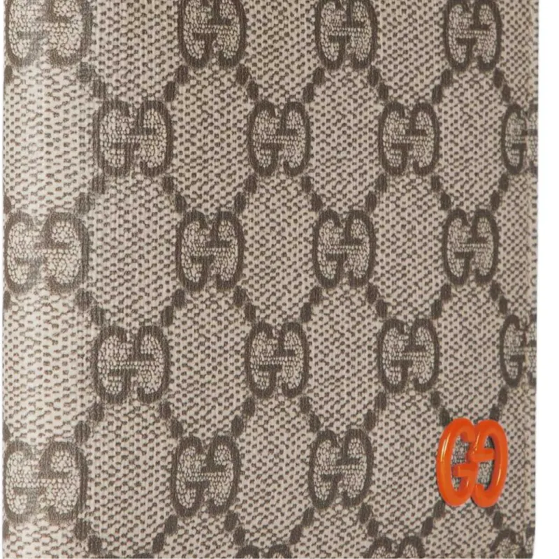 GUCCI GG Supreme Canvas Wallet Men's Beige & Dark Brown-5