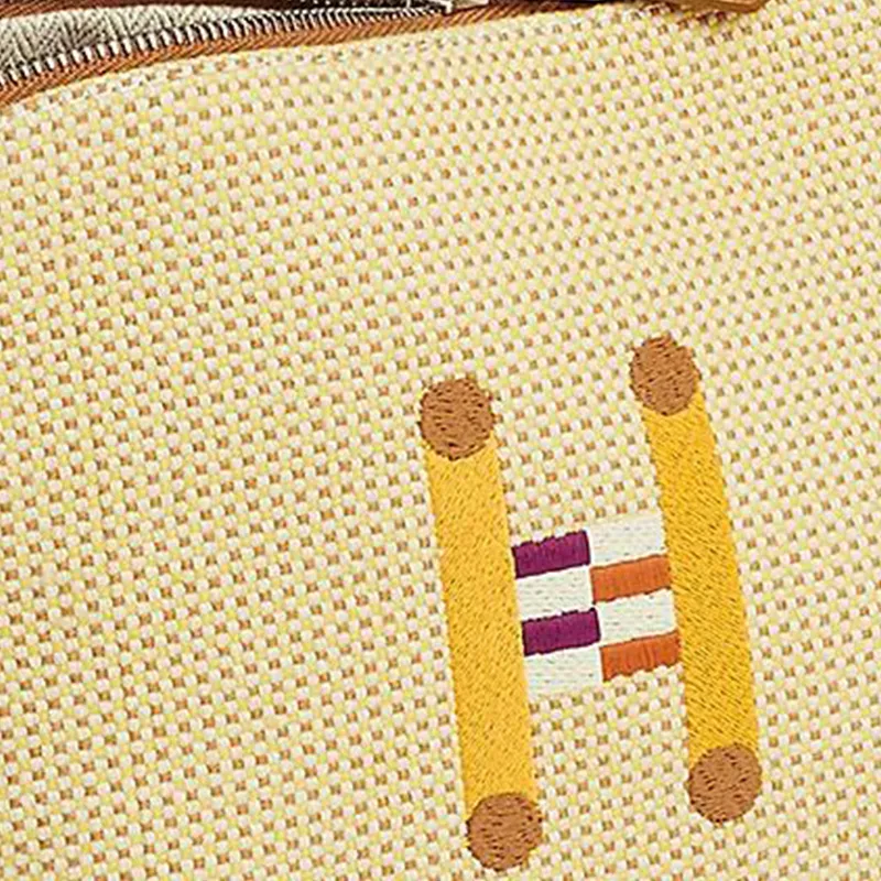 HERMES Bolide Crazy H Cotton Storage Bag Mini Women's Lemon-1