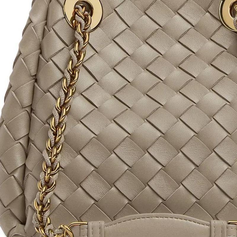 Bottega Veneta Intrecciato Lambskin Shoulder Bag Trumpets Women's Umber-3