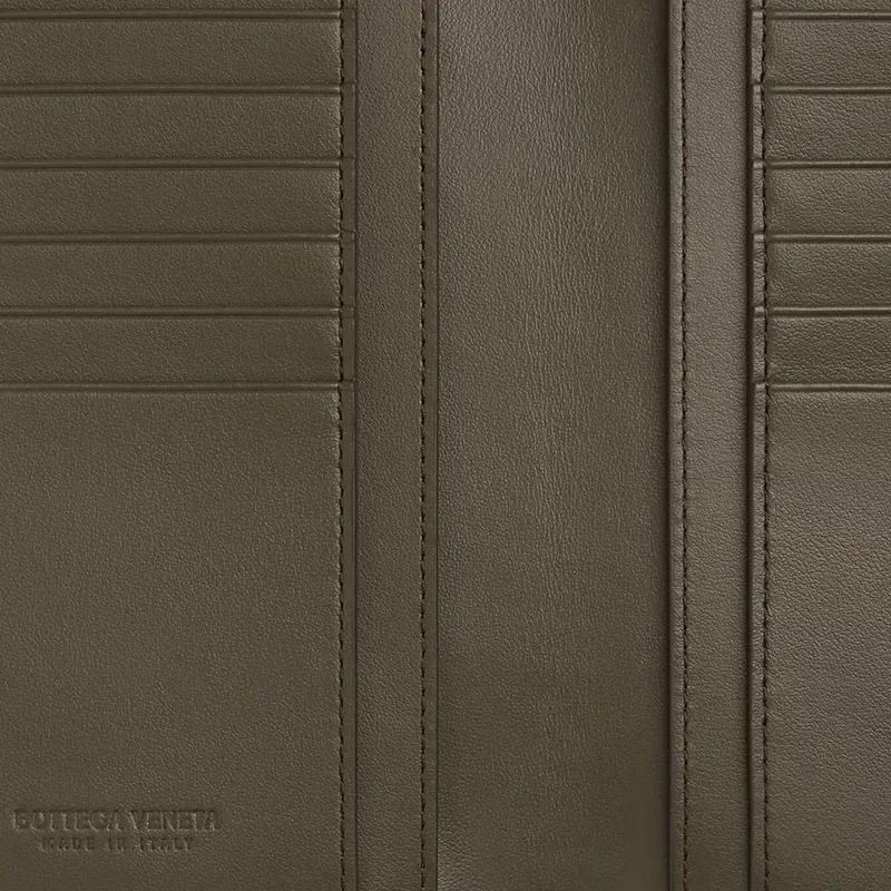 Bottega Veneta Intrecciato Calfskin Wallet Regular Men's Abyss & Cypress Wood Color-3