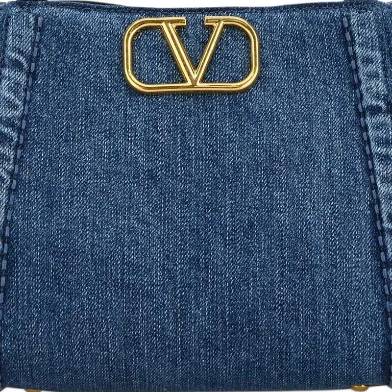 Valentino ALLTIME Denim Handbag Trumpets Women's Blue-2