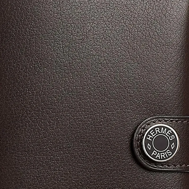 HERMES R.M.S Evergrain Calfskin Passport Holder Unisex 46 Ebene Ebony-2