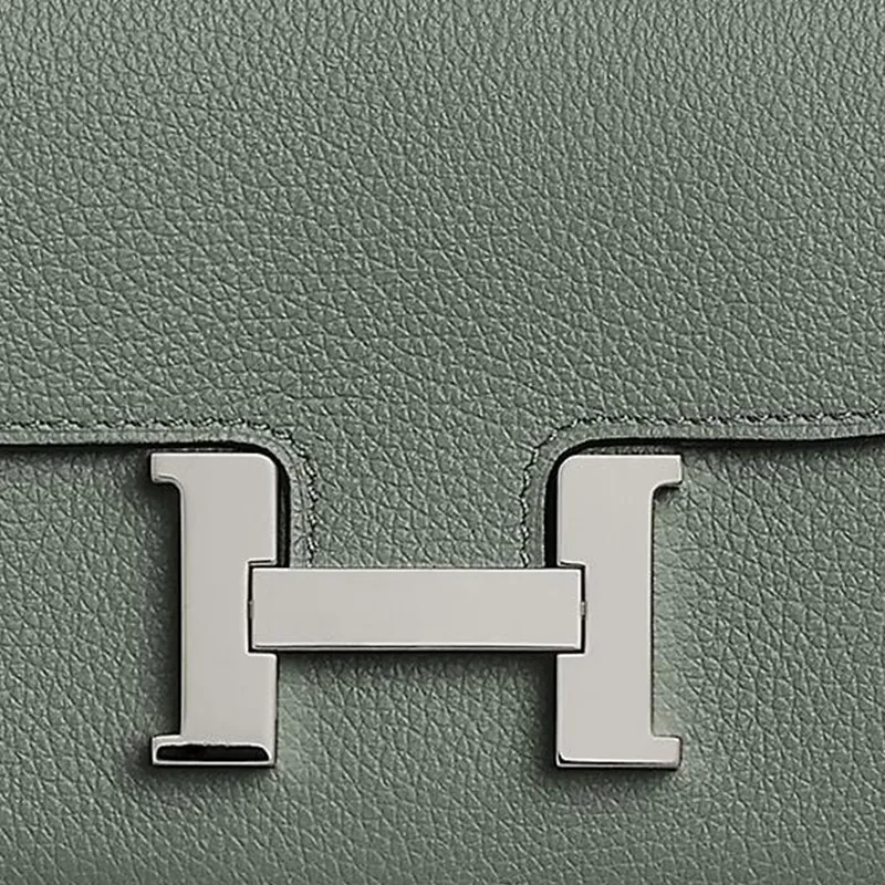 HERMES Constance Slim Evercolor Calfskin Wallet Regular Women's 63 Vert Amande Apricot Green-3