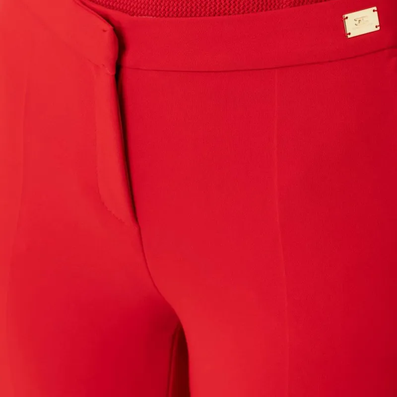 Elisabetta Franchi Slits Cropped Crepe Trousers-2