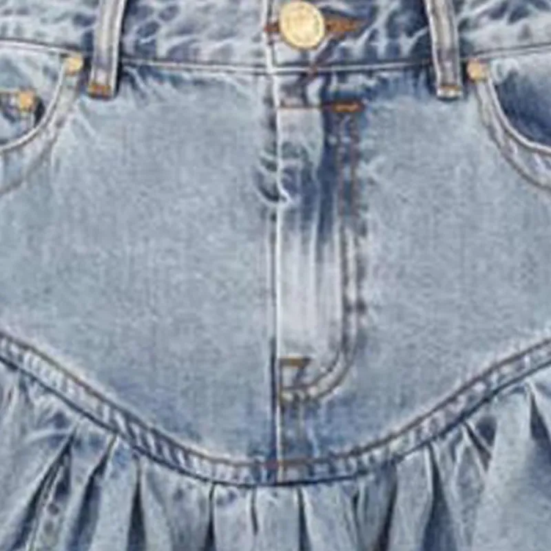 Zimmermann Frilled Denim Mini Skirt-5