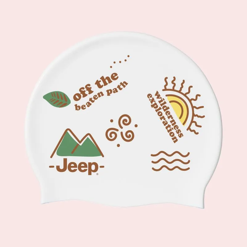 Jeep Swimming Caps Silicone Swim Kids' 22cm White-2