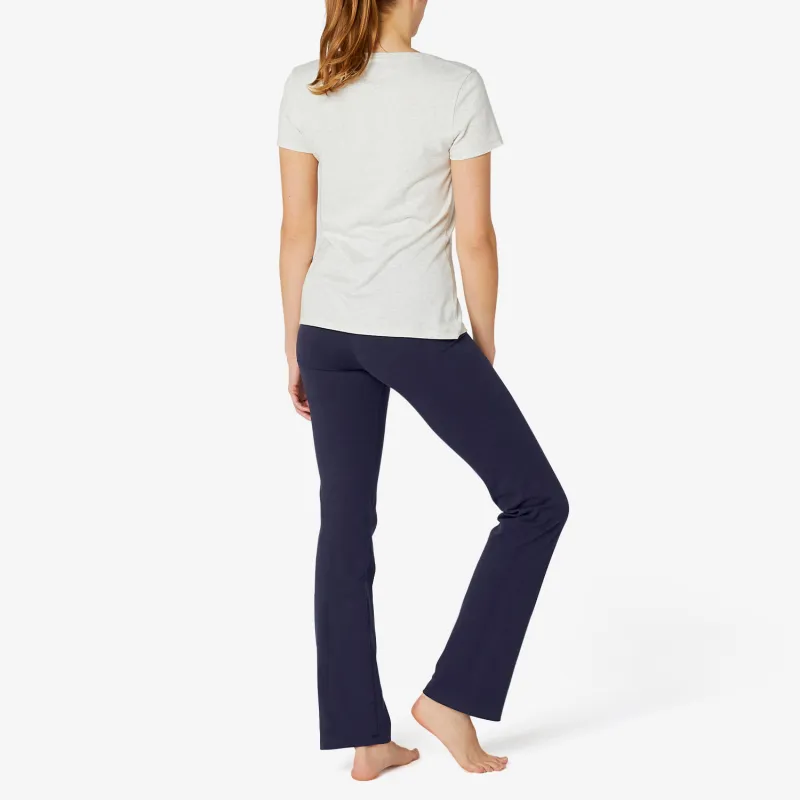 DECATHLON 500 Series Yoga Pants Women's Dark Navy Blue-1