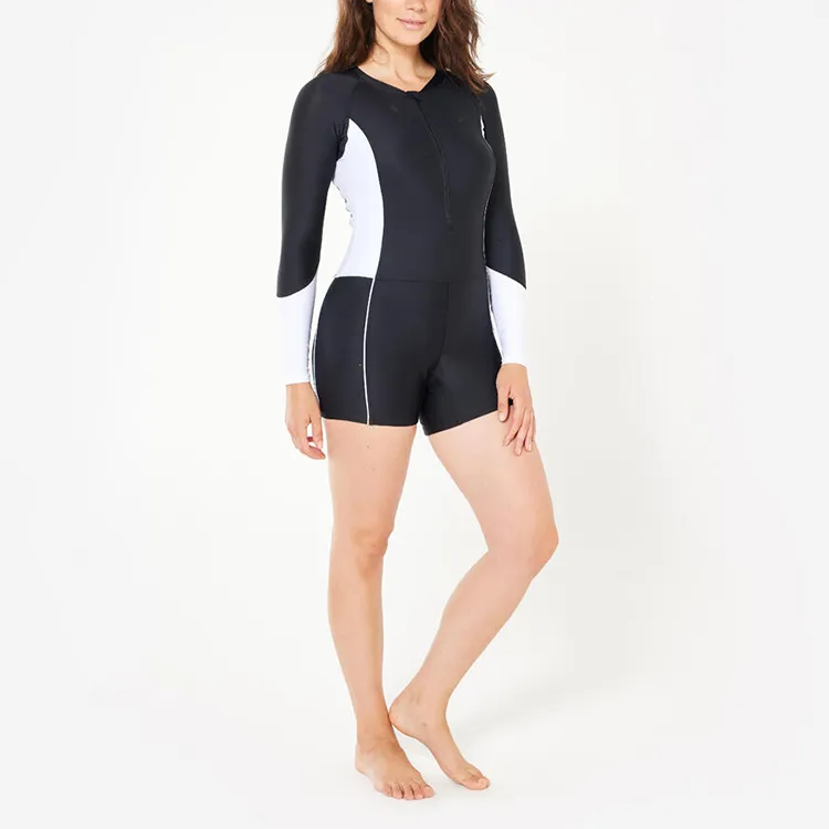 DECATHLON One piece Swimsuit Women's Smoky Black/Snow-3