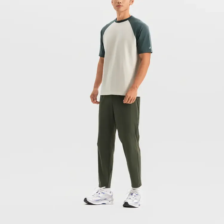 DECATHLON T Shirt Men's Linen Beige/Dark Gray Green-4