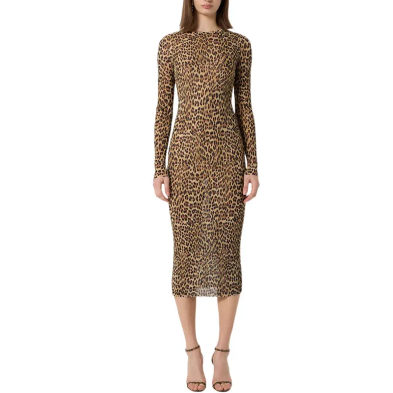 Blumarine Leopard print Knit Midi Dress-1