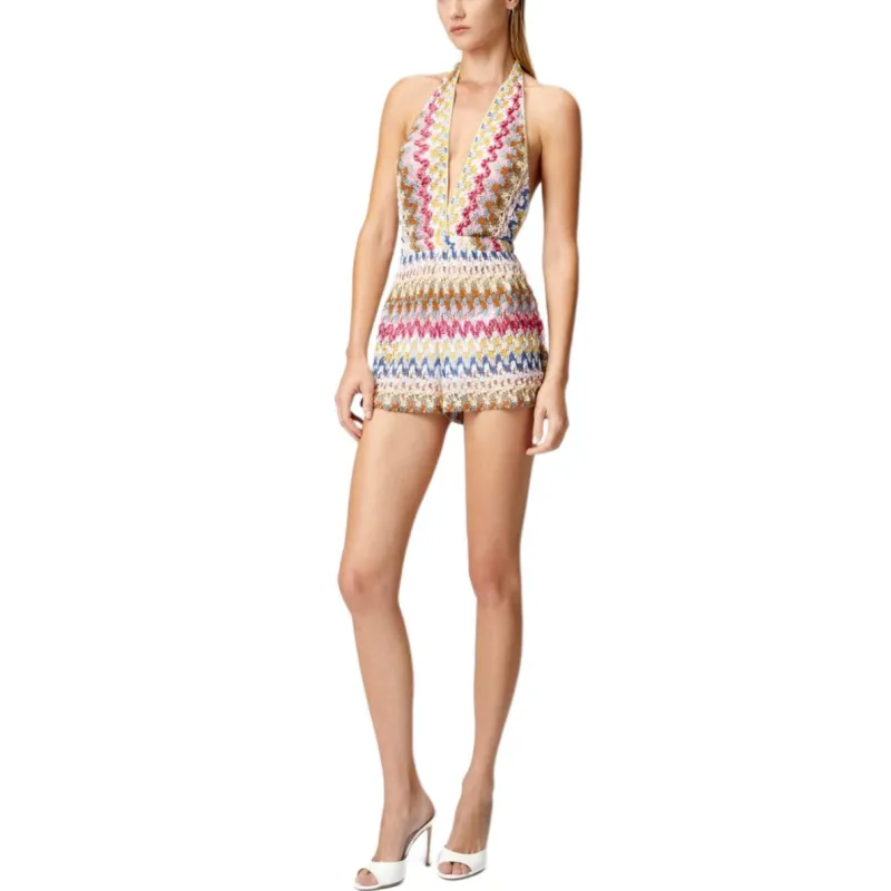 MISSONI Zigzag Halterneck Short Jumpsuit-1