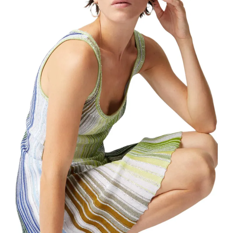 MISSONI Sequined Striped Flared Mini Dress-3