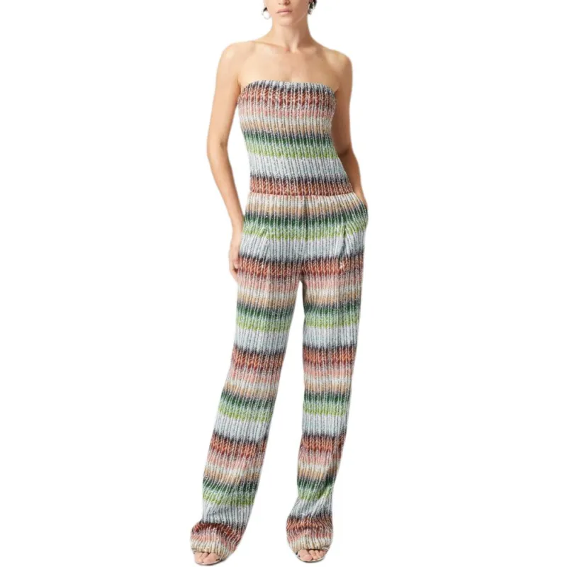 MISSONI Gradient Zigzag Knit Long Bustier Jumpsuit-1