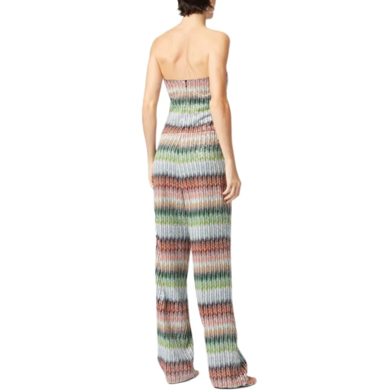 MISSONI Gradient Zigzag Knit Long Bustier Jumpsuit-2