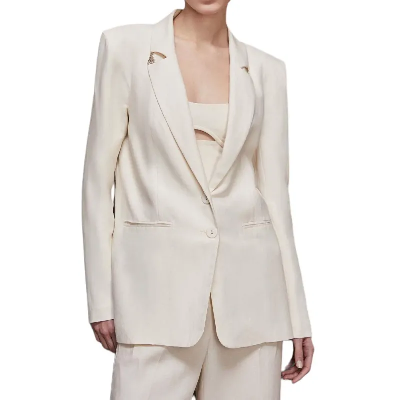 Patrizia Pepe Logo plaque Detailed Blazer-2