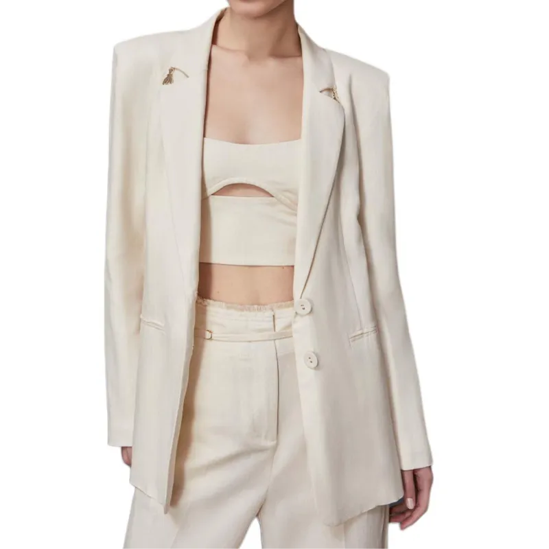 Patrizia Pepe Logo plaque Detailed Blazer-1