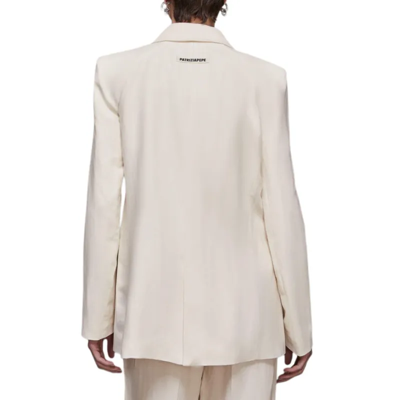 Patrizia Pepe Logo plaque Detailed Blazer-3