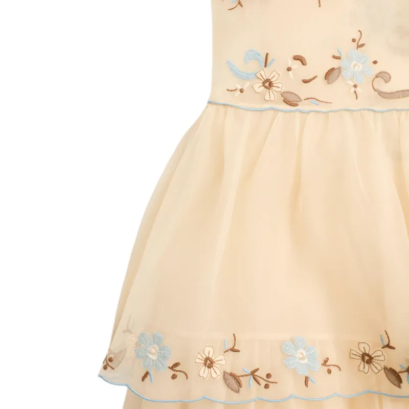 Valentino SS25 Long Sleeved Dresses Women's Apricot-7