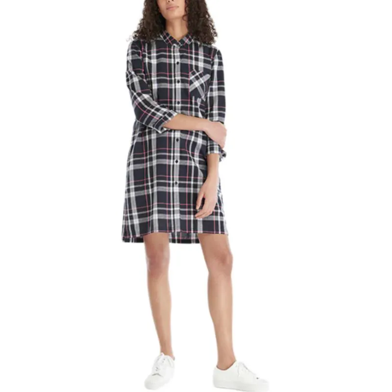 BARBOUR Long Sleeved Dress Women's Dark Blue-1