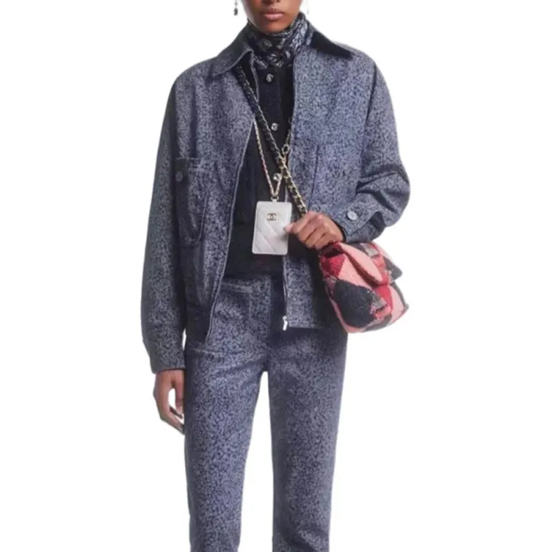 CHANEL FW21 Denim Jacket Women's Blue-3