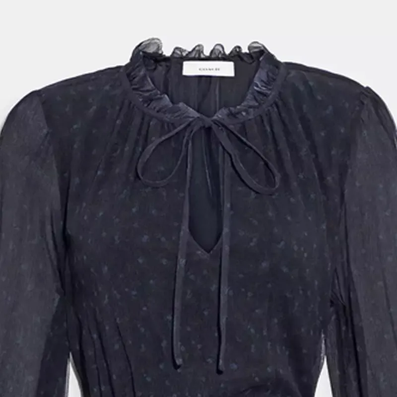 COACH Long Sleeved Dress Women's Marine Blue-2