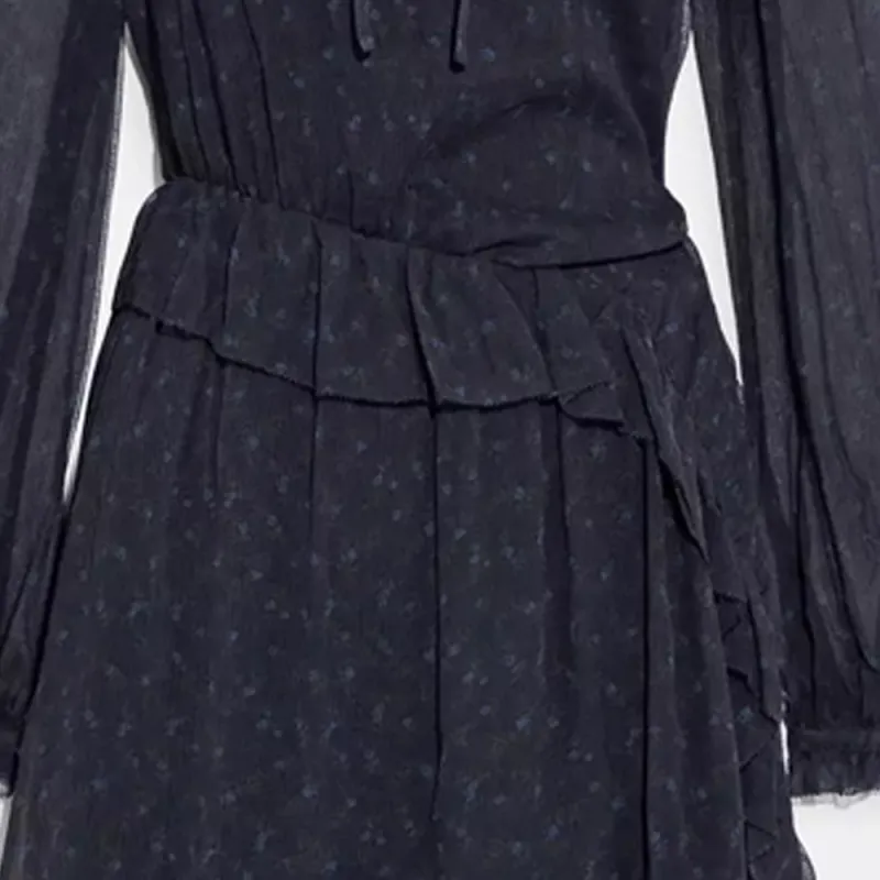 COACH Long Sleeved Dress Women's Marine Blue-4