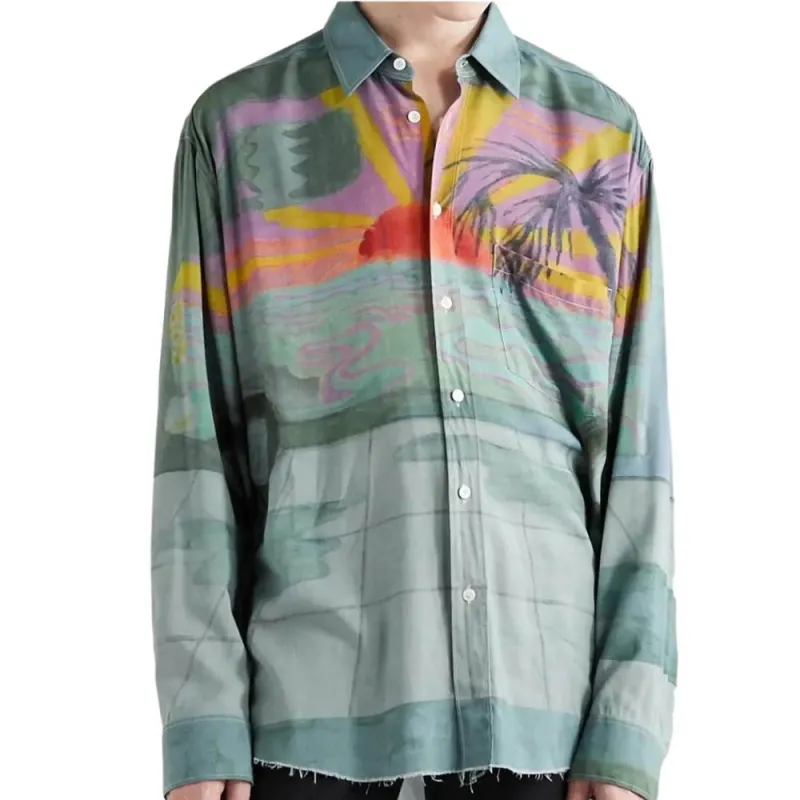 CELINE Shirts Men Green-2