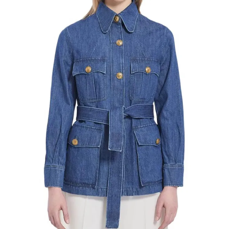 Valentino Denim Jacket Women's Blue-2
