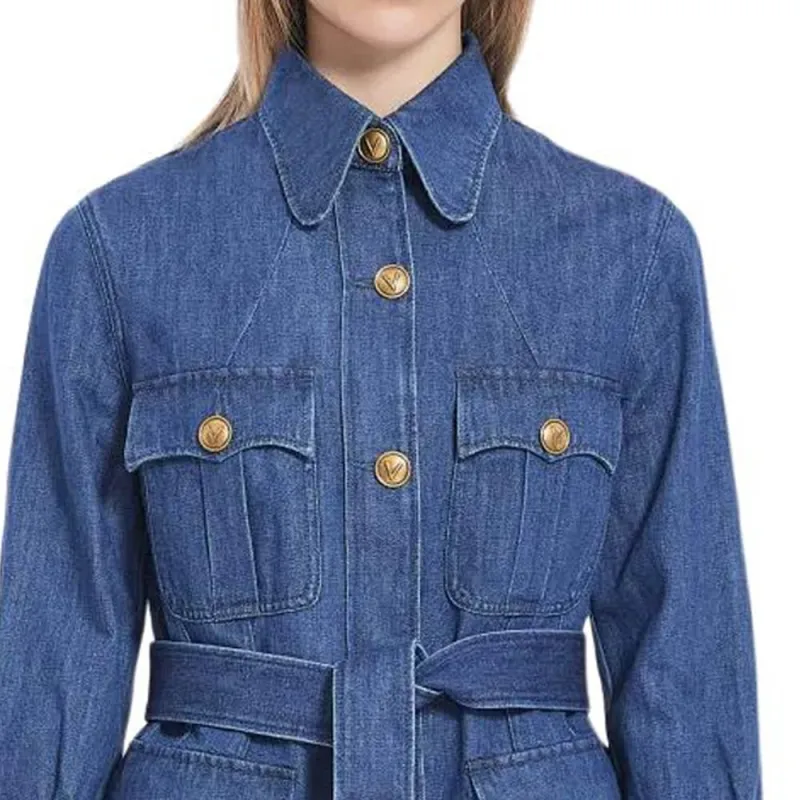 Valentino Denim Jacket Women's Blue-3