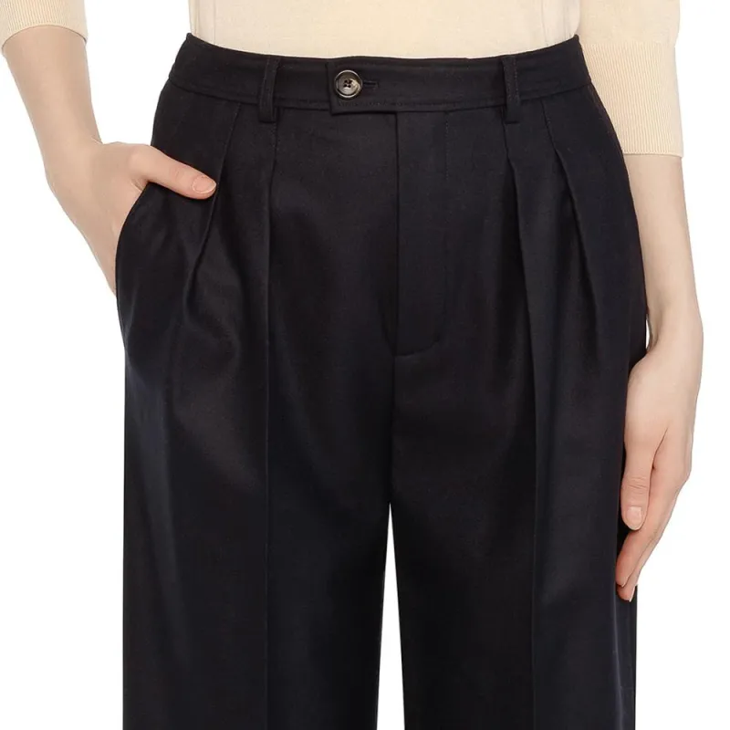 Loro Piana Casual Pants Women's Marine Blue-4