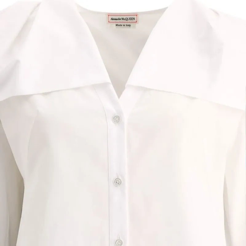 Alexander McQueen Ruffled V Neck Shirt-5