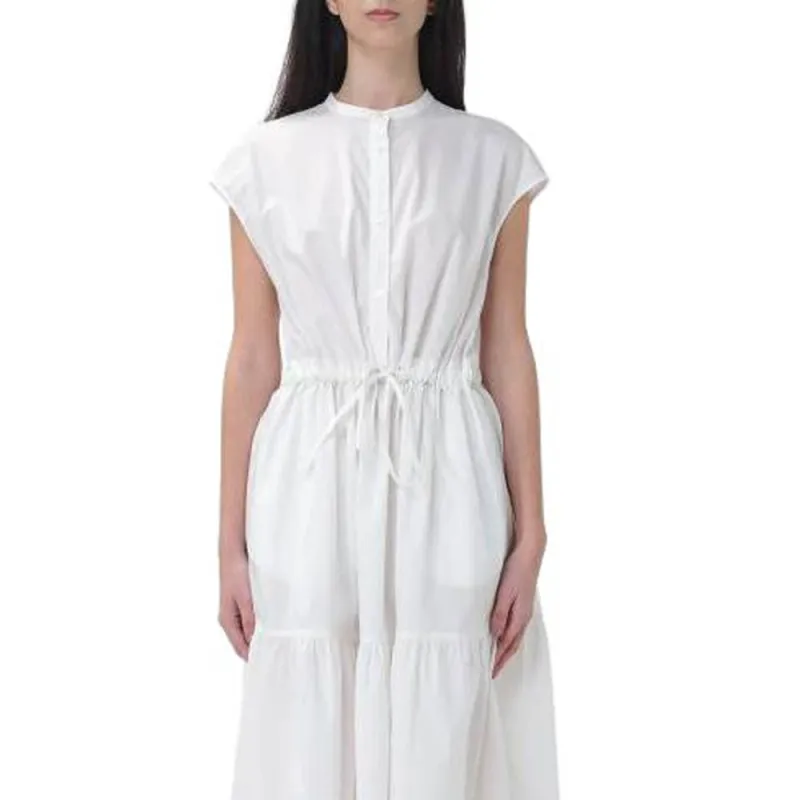 WOOLRICH Button Detailed Drawstring Waist Ruched Dress-3