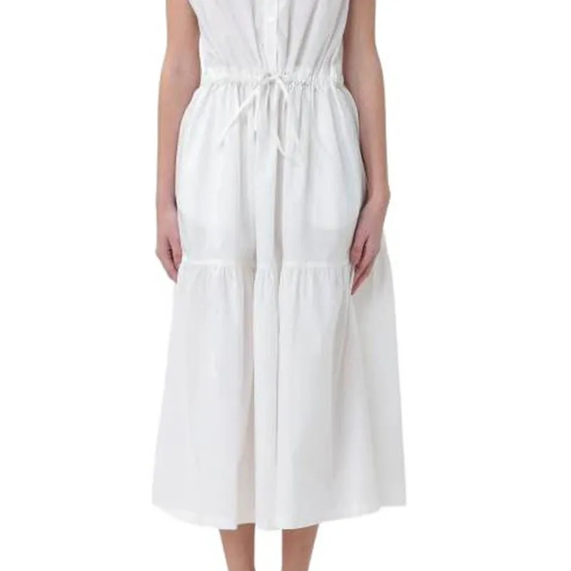 WOOLRICH Button Detailed Drawstring Waist Ruched Dress-4