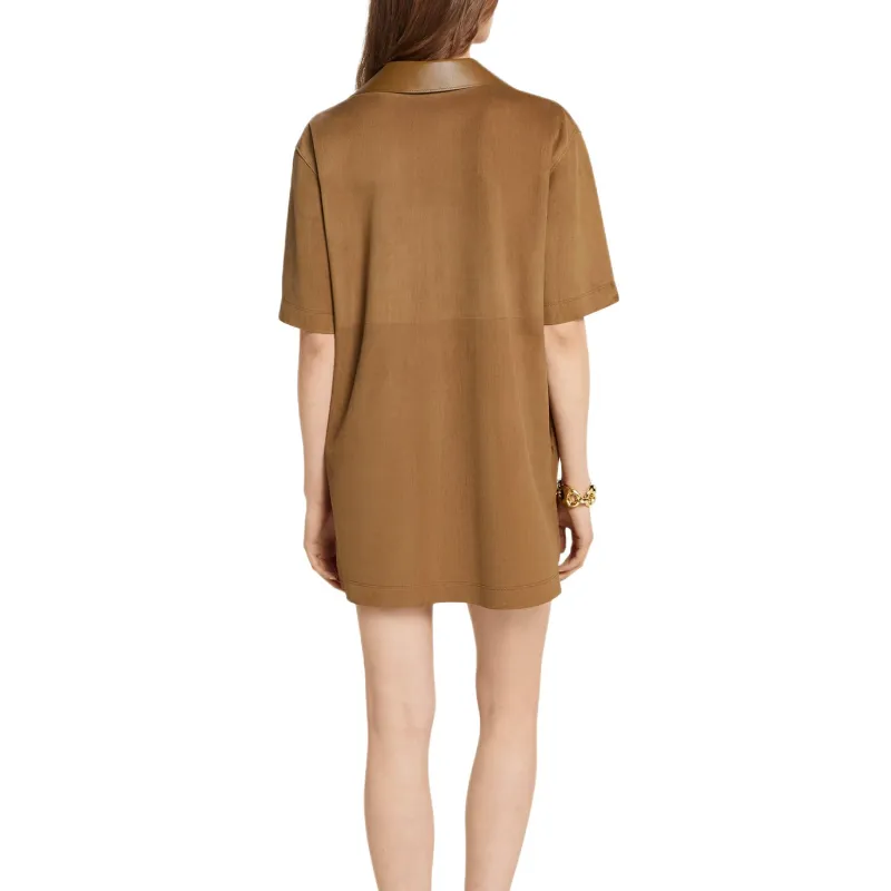 GUCCI FW25 Short Sleeved Dress Women's Light Brown-3