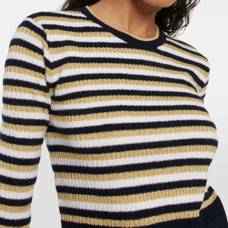 Valentino Striped Long-Sleeved Cropped Jumper-4