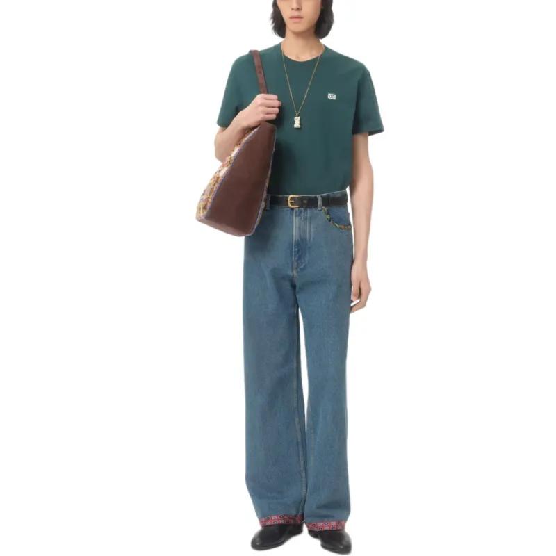 Valentino Vlogo SS25 T Shirt Men's Dark Green-1