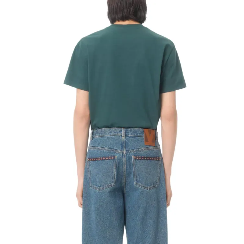 Valentino Vlogo SS25 T Shirt Men's Dark Green-3